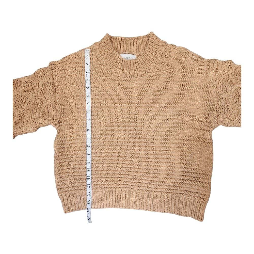 Gabriella James Knit Bobble Sleeve‎ Sweater In Camel Size: M - Picture 7 of 8
